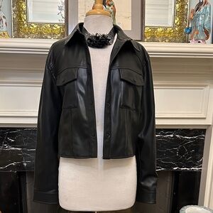 Calvin Klein Black Vegan Leather Jacket